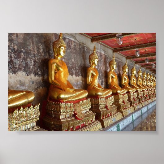 タイの仏像の列 ポスター (正面)