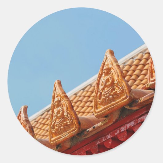 タイの仏教寺院の屋根 ラウンドシール (正面)