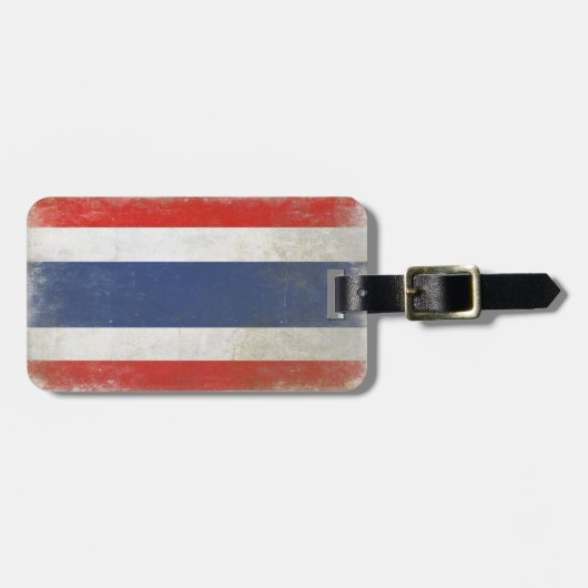 タイの動揺してな旗が付いているバッグのラベル ラゲッジタグ (正面横)