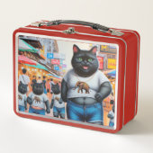 タイの友達と猫 メタルランチボックス (正面)