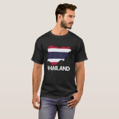 タイの国旗地図 タイのルーツ タイの誇り タイ国旗 Tシャツ (正面フル)