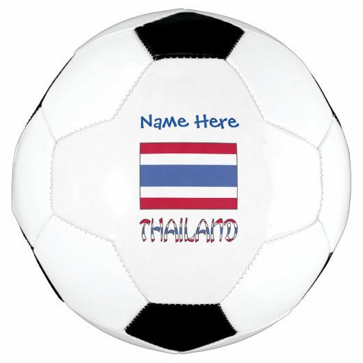 タイの国旗 ブルー カスタマイズ名 サッカーボール (正面)