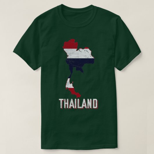 タイの地図タイ国旗 Tシャツ (デザイン正面)
