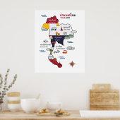 タイの地図観光客旅行芸術 ポスター (キッチン)