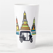タイの寺院とトゥクトゥク カフェラテマグ (正面)