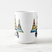タイの寺院とトゥクトゥク コーヒーマグカップ (中央)