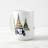 タイの寺院とトゥクトゥク コーヒーマグカップ (正面左)