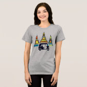 タイの寺院とトゥクトゥク トライブレンドTシャツ (正面全面)