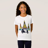 タイの寺院とトゥクトゥク Tシャツ (正面フル)