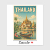 タイの寺院イラスト旅行アートヴィンテージ シール (シート)