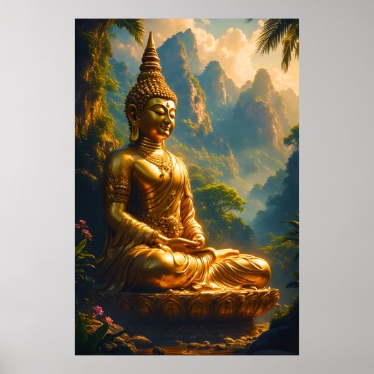 タイの峰でのゴールデンメディテーション ポスター (正面)