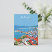 タイの島、コーシーチャン - 色とどろく港の景色 ポストカード (スタンド正面)