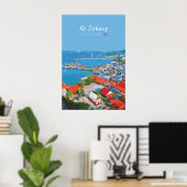 タイの島、コーシーチャン - 色とりどりの港の風景 ポスター (ホームオフィス)