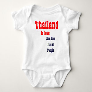 タイの愛は私たちの人Tシャツである ベビーボディスーツ