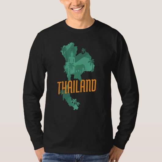 タイの愛国国立タイ地図と仏像 Tシャツ (正面)