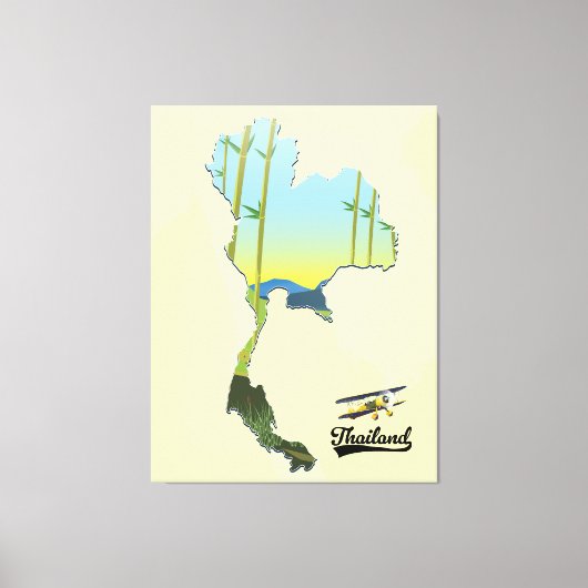 タイの旅行地図 キャンバスプリント (正面)