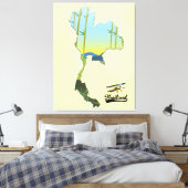 タイの旅行地図 キャンバスプリント (インサイチュ (寝室))