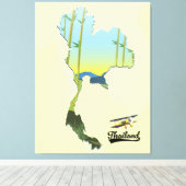 タイの旅行地図 キャンバスプリント (インサイチュ (ウッドフロア))