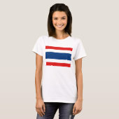 タイの旗Xの地図のTシャツ Tシャツ (正面フル)