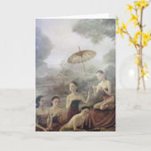 タイの旧式なスタイルのプリントの挨拶状 カード (黄色い花)