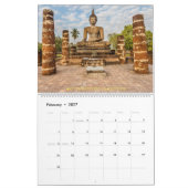 タイの暦の寺院 カレンダー (2月 2027)