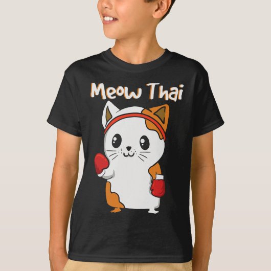 タイの武術猫柔術空手ファイター Tシャツ (正面)