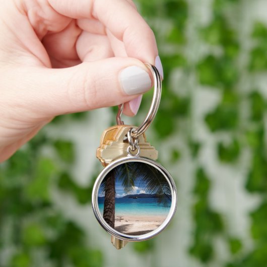 タイの水酸化カリウム溶液のWaiの島のビーチ キーホルダー (手)