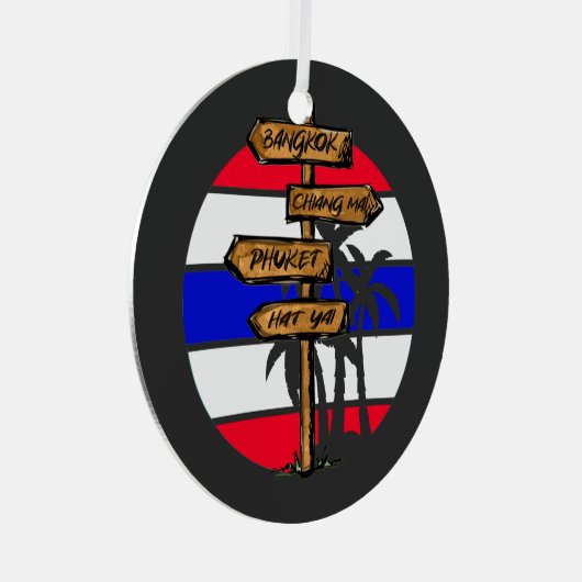 タイの目的地 – バンコクチェンマイプーケット メタルオーナメント (正面右)