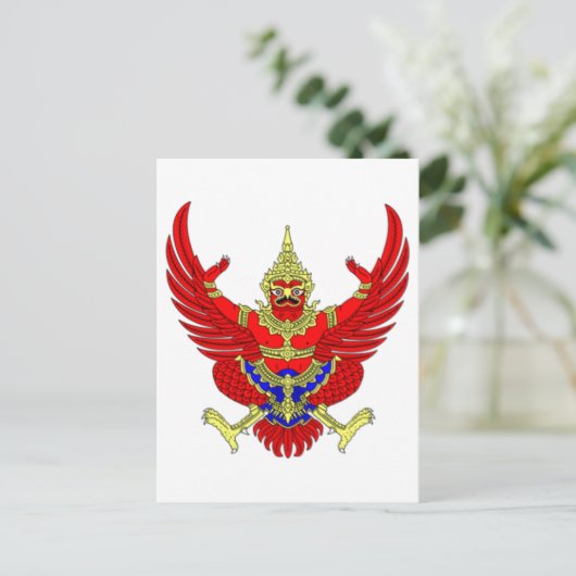 タイの紋章のタイコート ポストカード (スタンド正面)