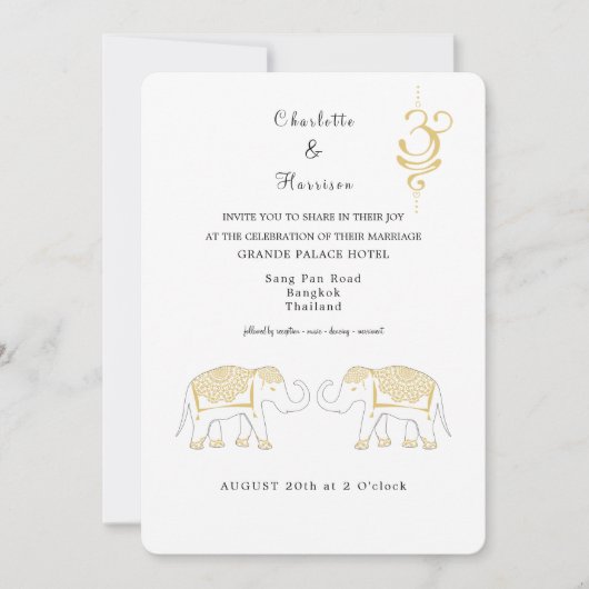 タイの結婚式場 招待状 (正面)