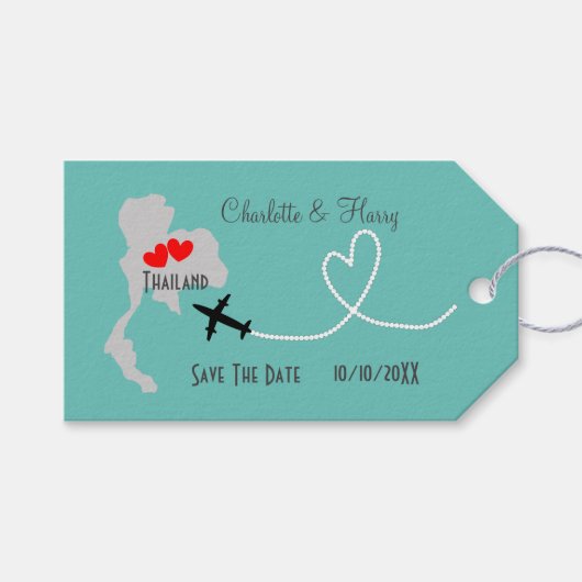 タイの結婚式　保存日付 ギフトタグ (正面(横))