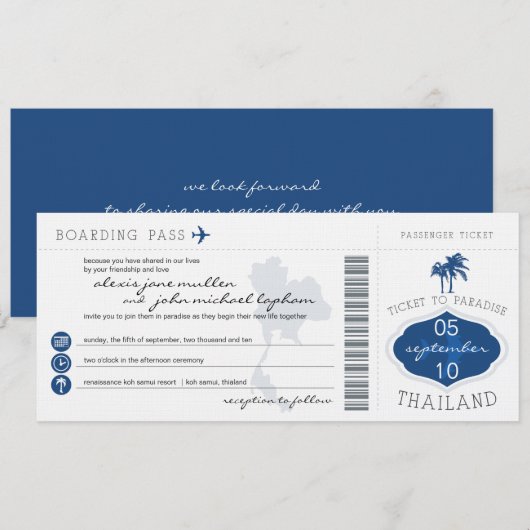 タイの結婚式 招待状 (正面/裏面)