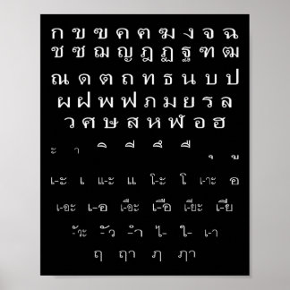 タイの脚本家の壁文字の母音ハロウィーンの衣装 ポスター