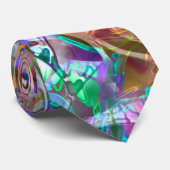 タイの花柄の抽象芸術のステンドグラス ネクタイ (ロール)