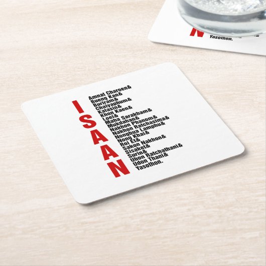 タイの都市 スクエアペーパーコースター (アングル)