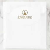タイの金ゴールド像 楕円形シール (バッグ)