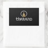 タイの金ゴールド像 長方形シール (バッグ)