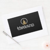 タイの金ゴールド像 長方形シール (封筒)