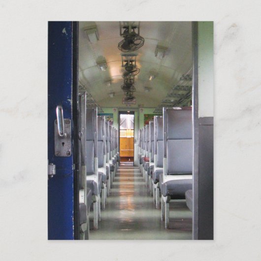 タイの電車の中で…東南アジア旅行 ポストカード (正面)