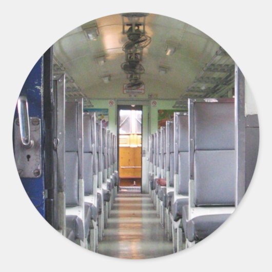 タイの電車の中で…東南アジア旅行 ラウンドシール (正面)