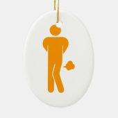 タイの食糧はぴりっとする⚠のおもしろいな印である場合もあります: 化粧室の⚠ セラミックオーナメント (裏面)