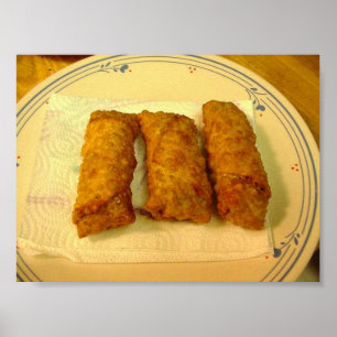 タイの鶏のEggrolls ポスター