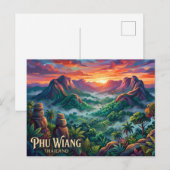 タイの Phu Wiang 国立公園 ポストカード (正面/裏面)