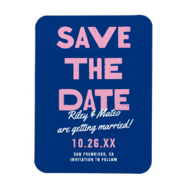 タイはっきりしたファンキープモダンウェディングの日付の保存 マグネット