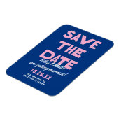 タイはっきりしたファンキープモダンウェディングの日付の保存 マグネット (左側)