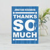 タイはっきりしたプバー（ユダヤ教の）バル・ミツバーサンキューカードイン青 サンキューカード (スタンド正面)