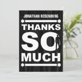 タイはっきりしたプバー（ユダヤ教の）バル・ミツバーサンキューカードイン黒 サンキューカード (スタンド正面)