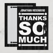 タイはっきりしたプバー（ユダヤ教の）バル・ミツバーサンキューカードイン黒 サンキューカード (正面/裏面)