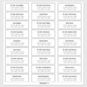 タイはっきりしたプ・ゲスト住所 シール (シート)