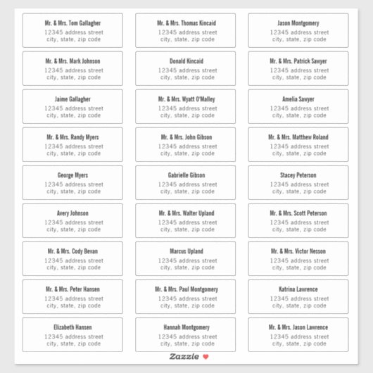 タイはっきりしたプ・ゲスト住所 シール (シート)